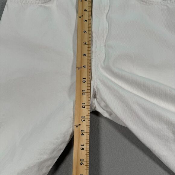 Vintage Anchor Blue Jeans Womens 11 Pleated Baggy White 90s Y2K Skater High Rise - Picture 10 of 15